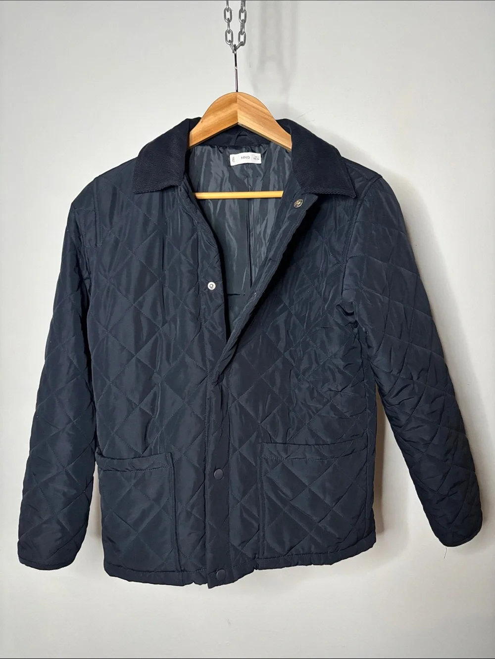 Mango Quilted Navy Puffer Jacket Women’s XS Kids Size 12